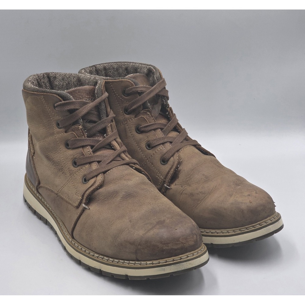 GBX Dern Mens 12 Brown Leather Lace Up Ankle Boots Casual Fashion Streetwear